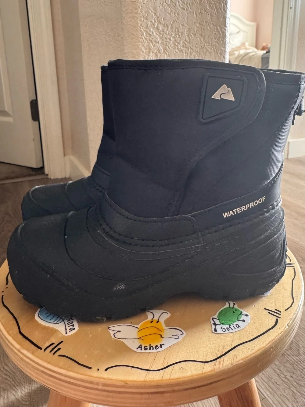 Kids Waterproof Winter Boots - Black